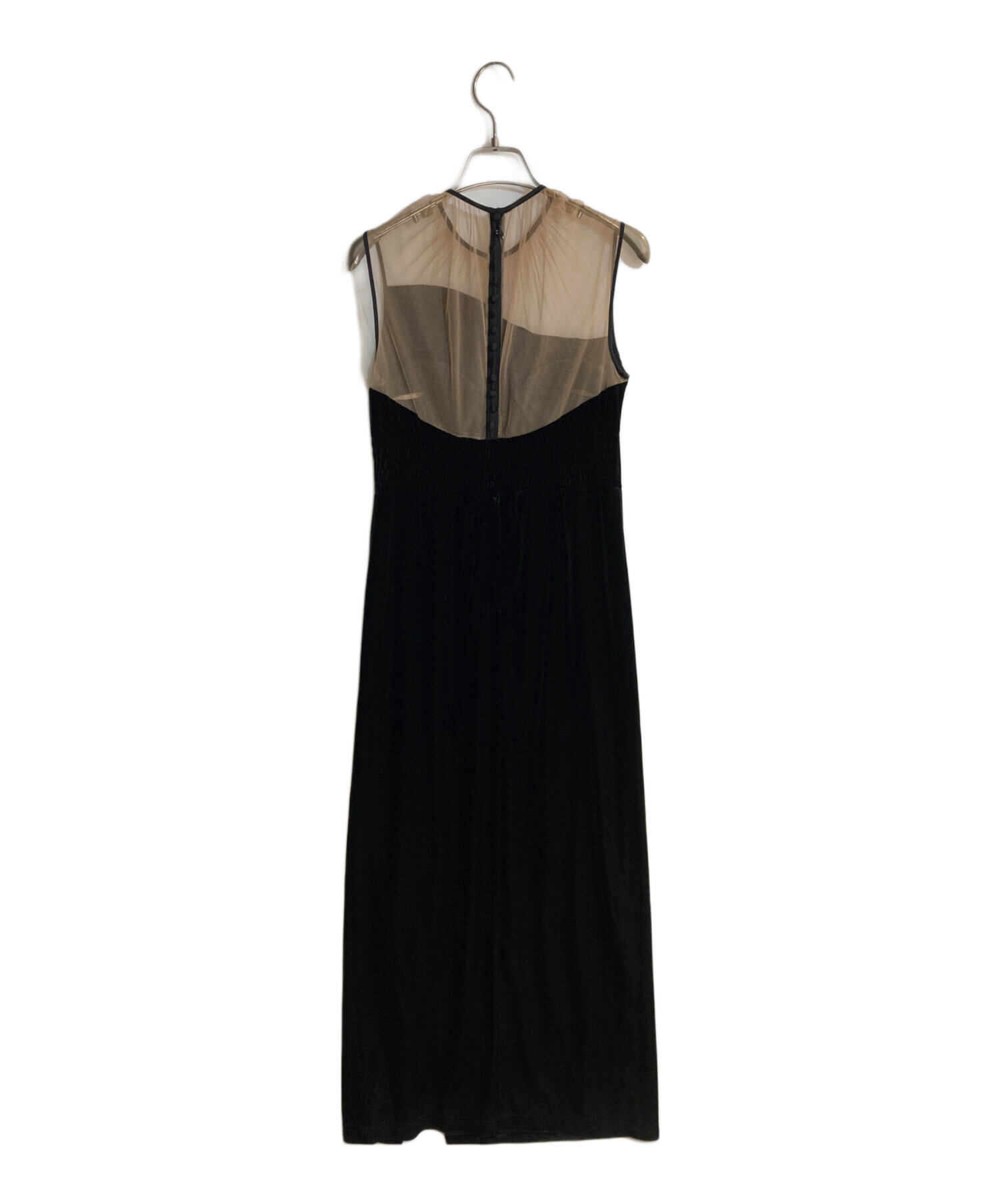 中古・古着通販】AMERI (アメリ) 2WAY CURVE VELOURS DRESS ブラック