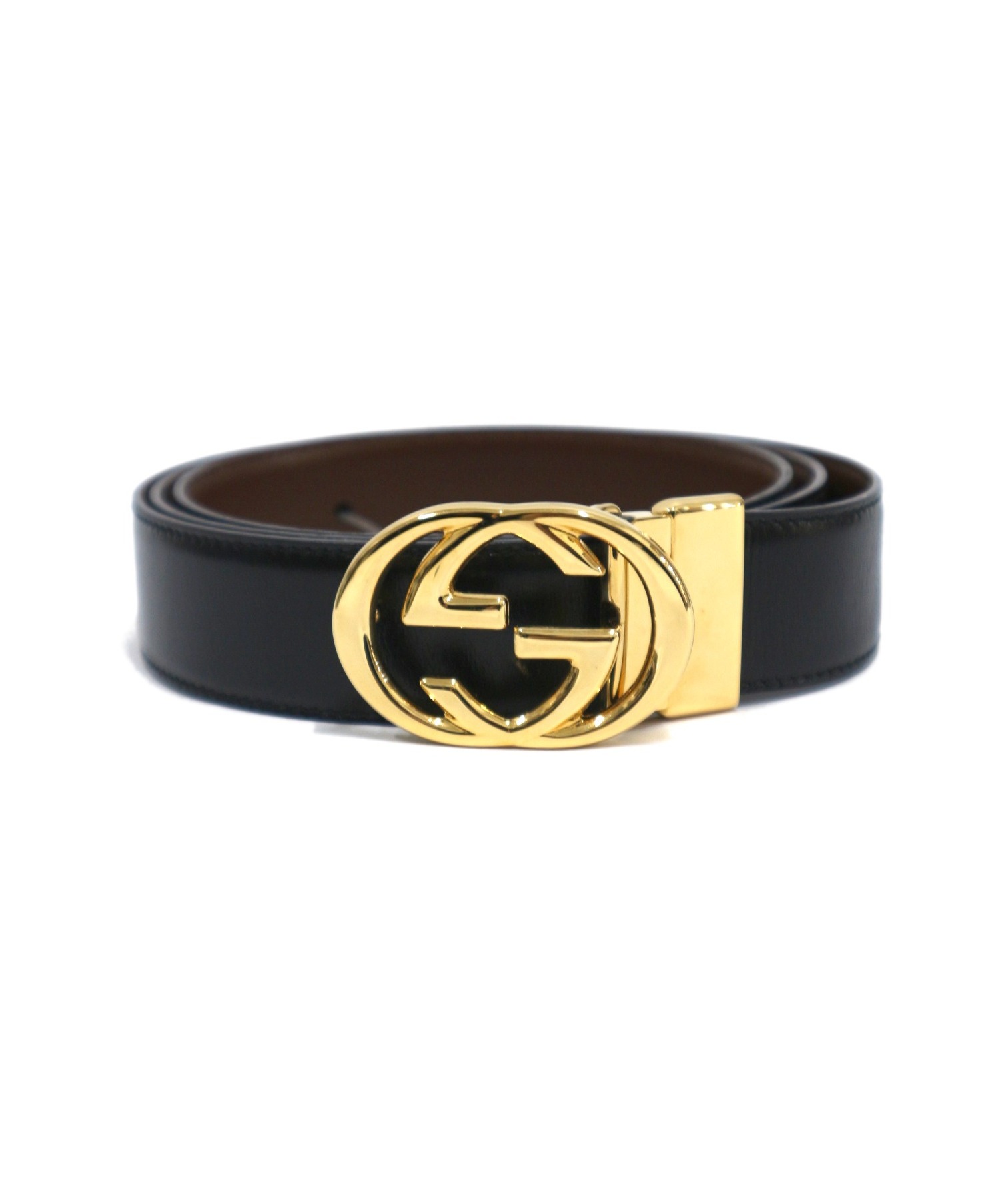 中古・古着通販】GUCCI (グッチ) インターロッキングGバックルレザー