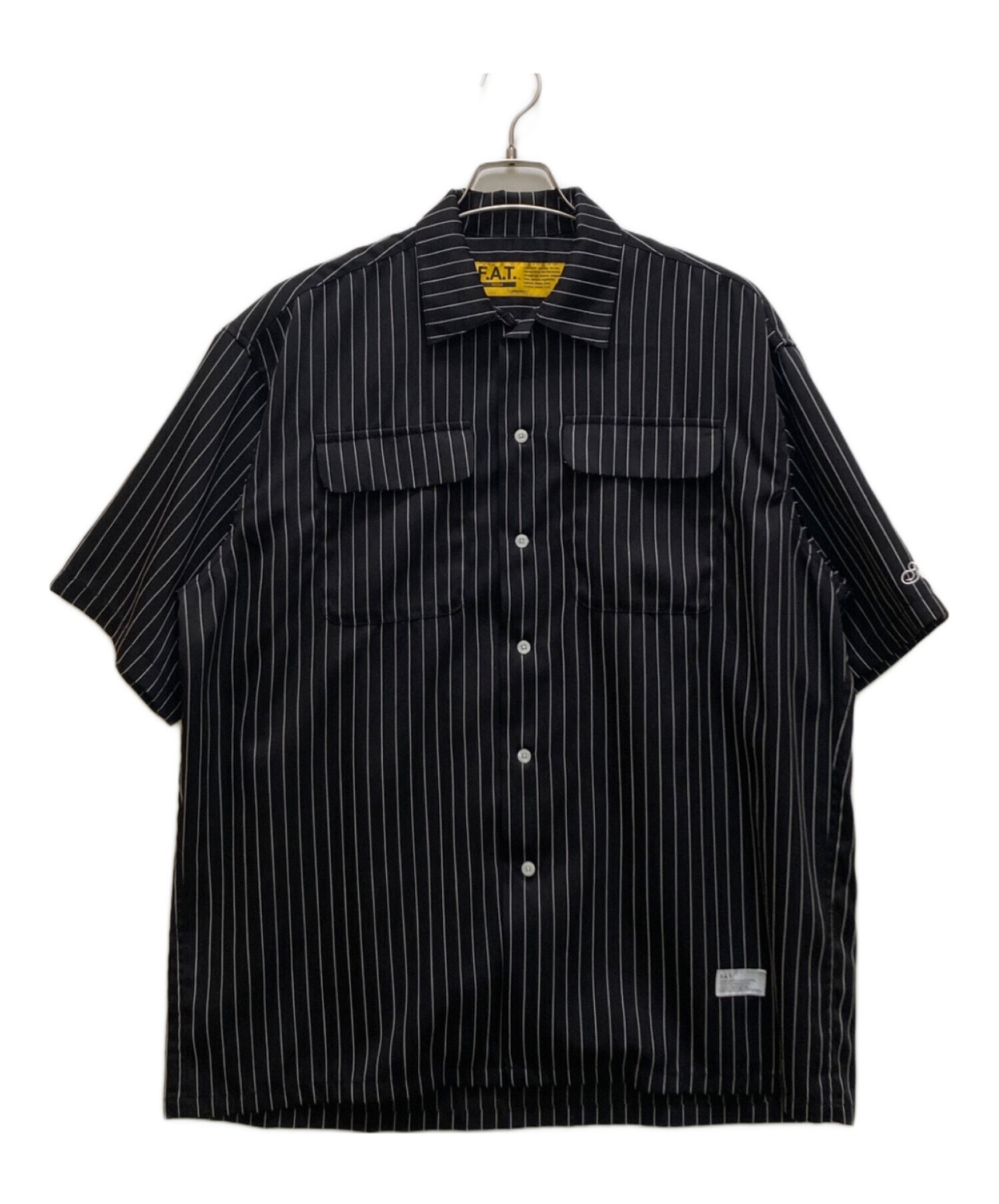 中古・古着通販】FAT (エフエーティー) ストライプオープンカラー