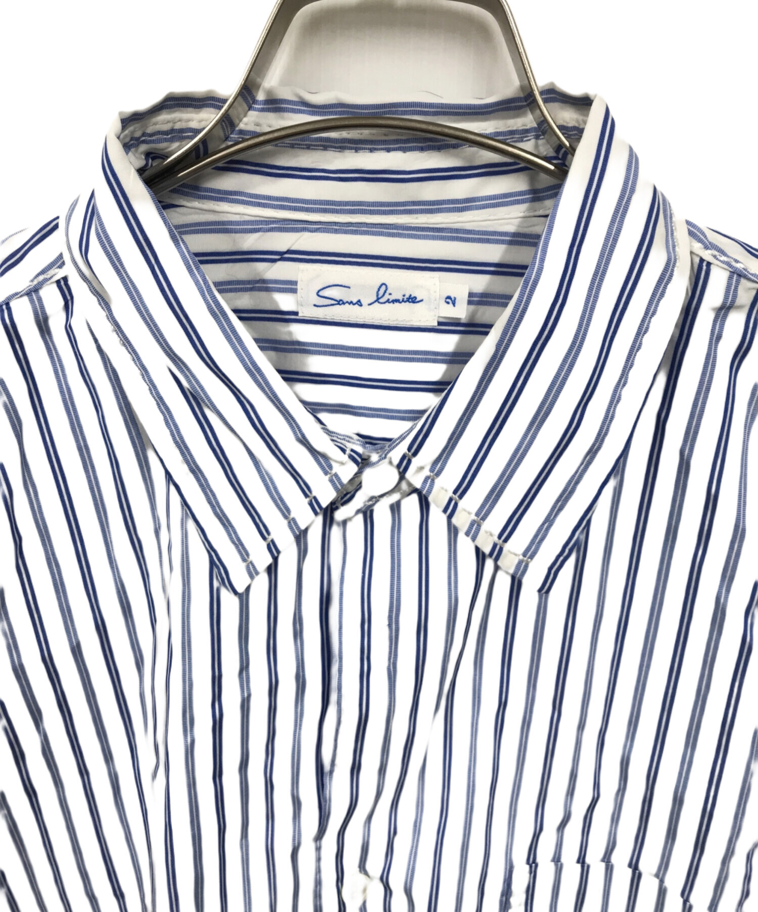 中古・古着通販】sans limite (サンリミット) ストライプシャツ ブルー