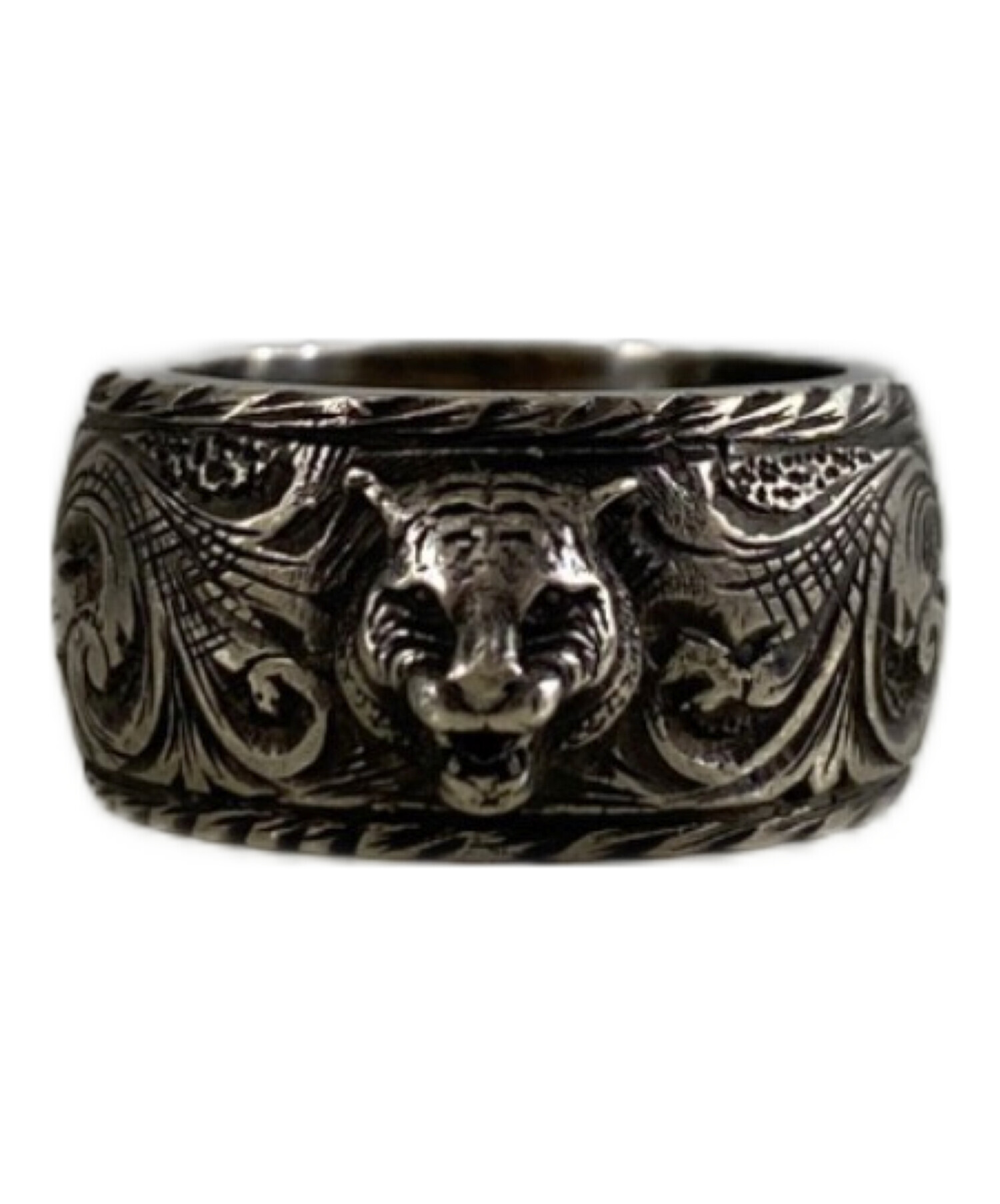 中古・古着通販】GUCCI (グッチ) Thin Silver Ring With Feline Head