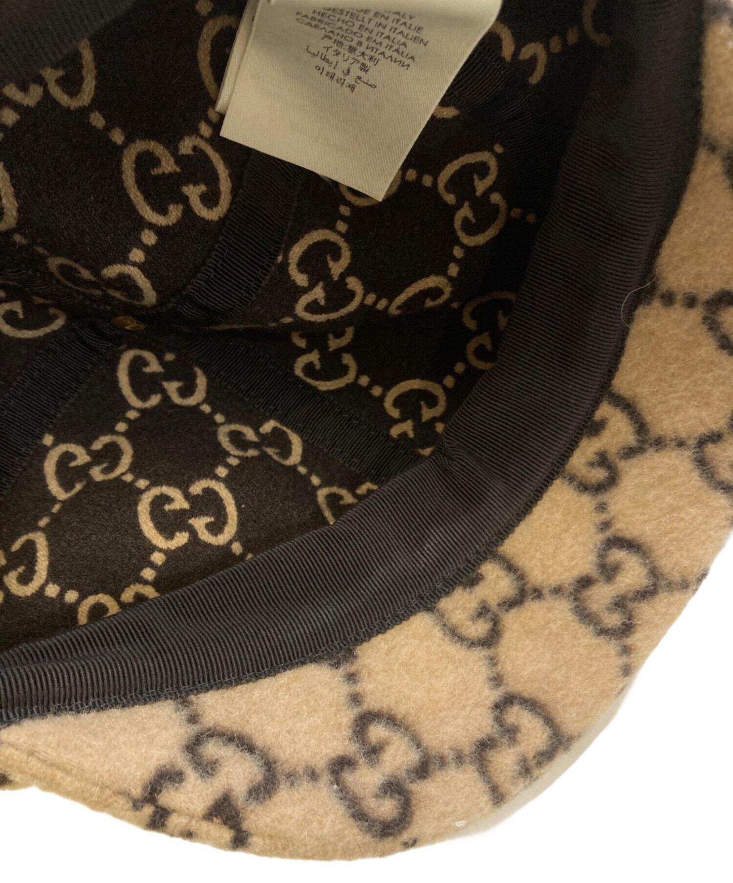中古・古着通販】GUCCI (グッチ) GG柄ウールキャスケット ベージュ