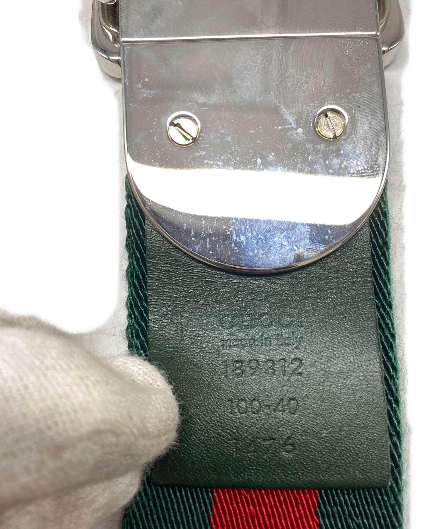 中古・古着通販】GUCCI (グッチ) シェリーラインリングベルト レッド