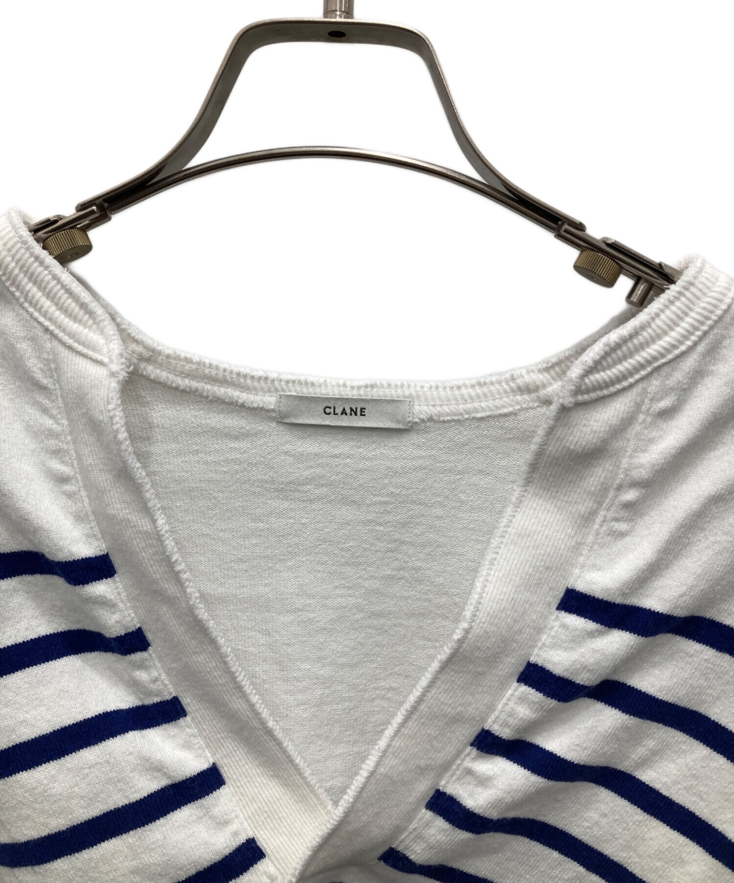 中古・古着通販】CLANE (クラネ) WIDE HENRY NECK BORDER TOPS/ワイド