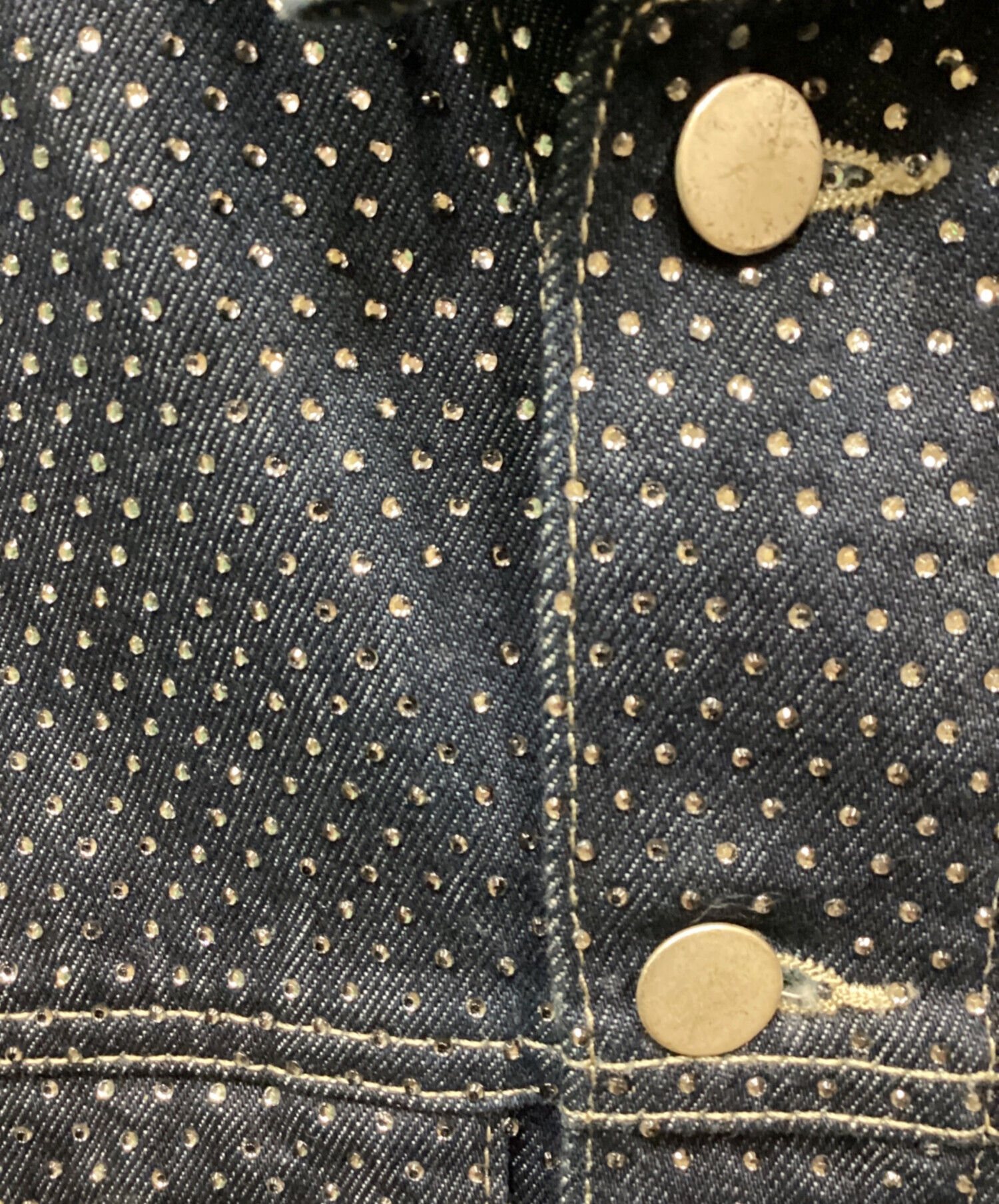 中古・古着通販】ZARA (ザラ) ラインストーンデニムジャケット
