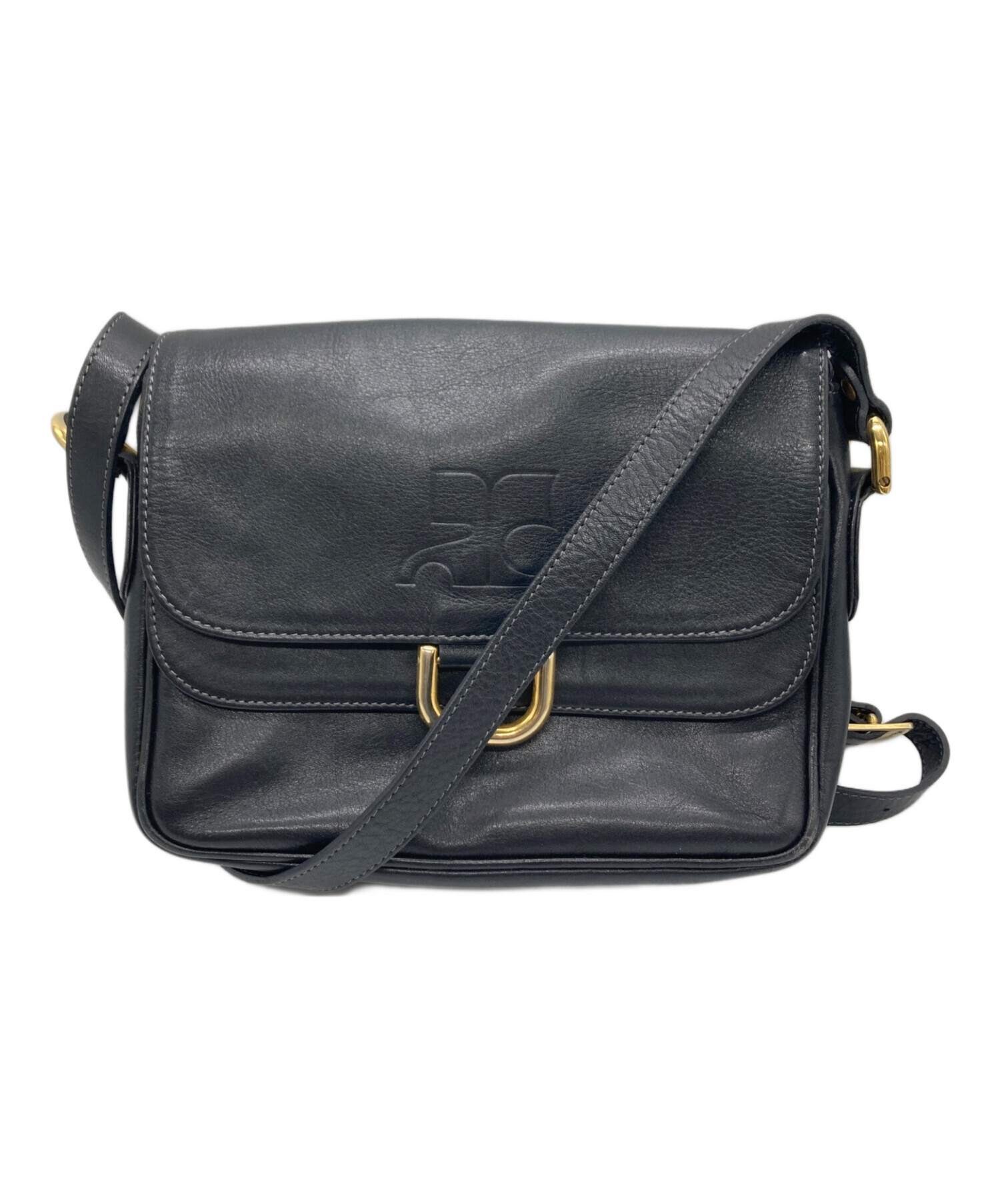 中古・古着通販】courreges (クレージュ) ロゴ型押しショルダーバッグ