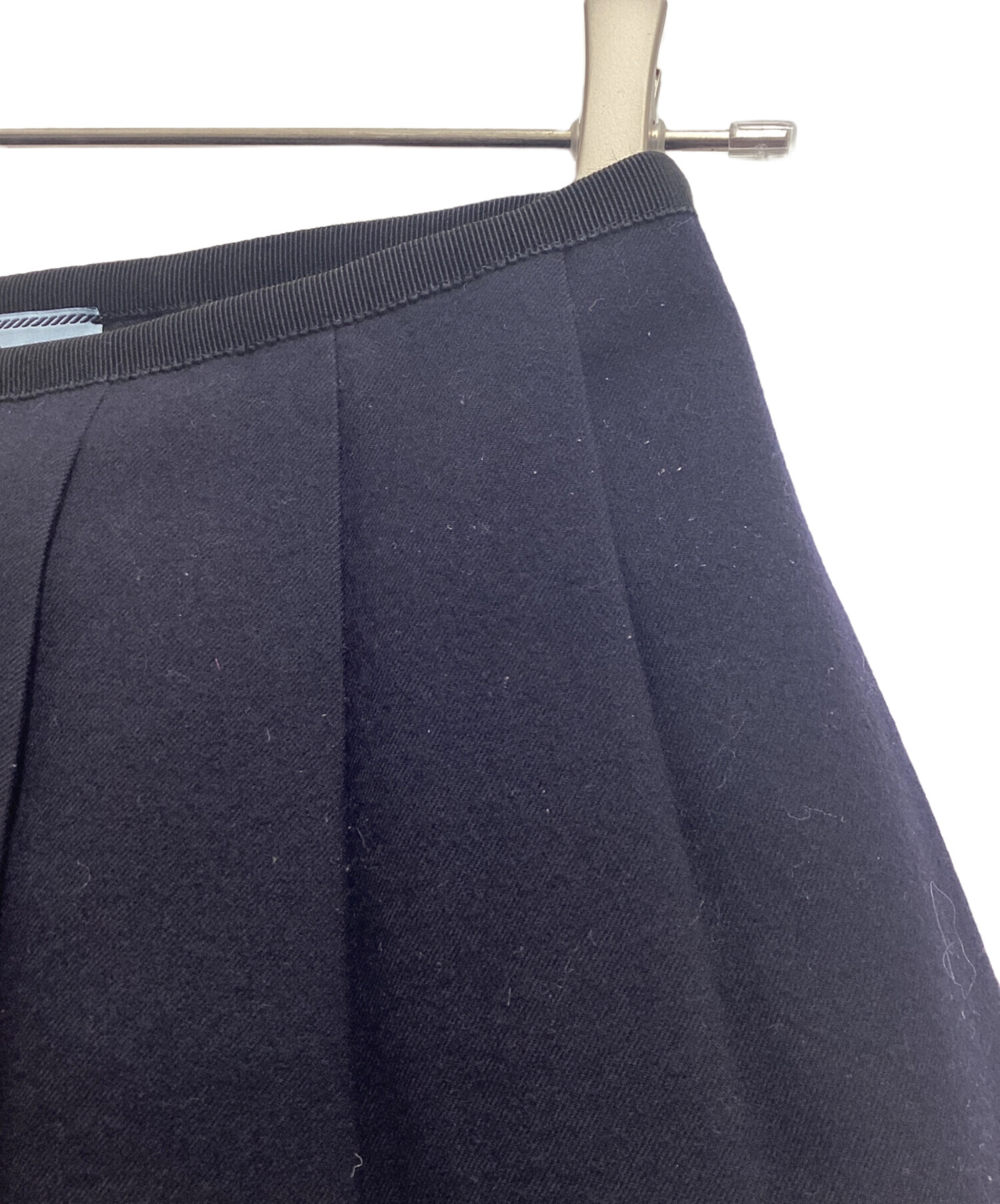 中古・古着通販】PRADA (プラダ) ウールプリーツスカート ネイビー