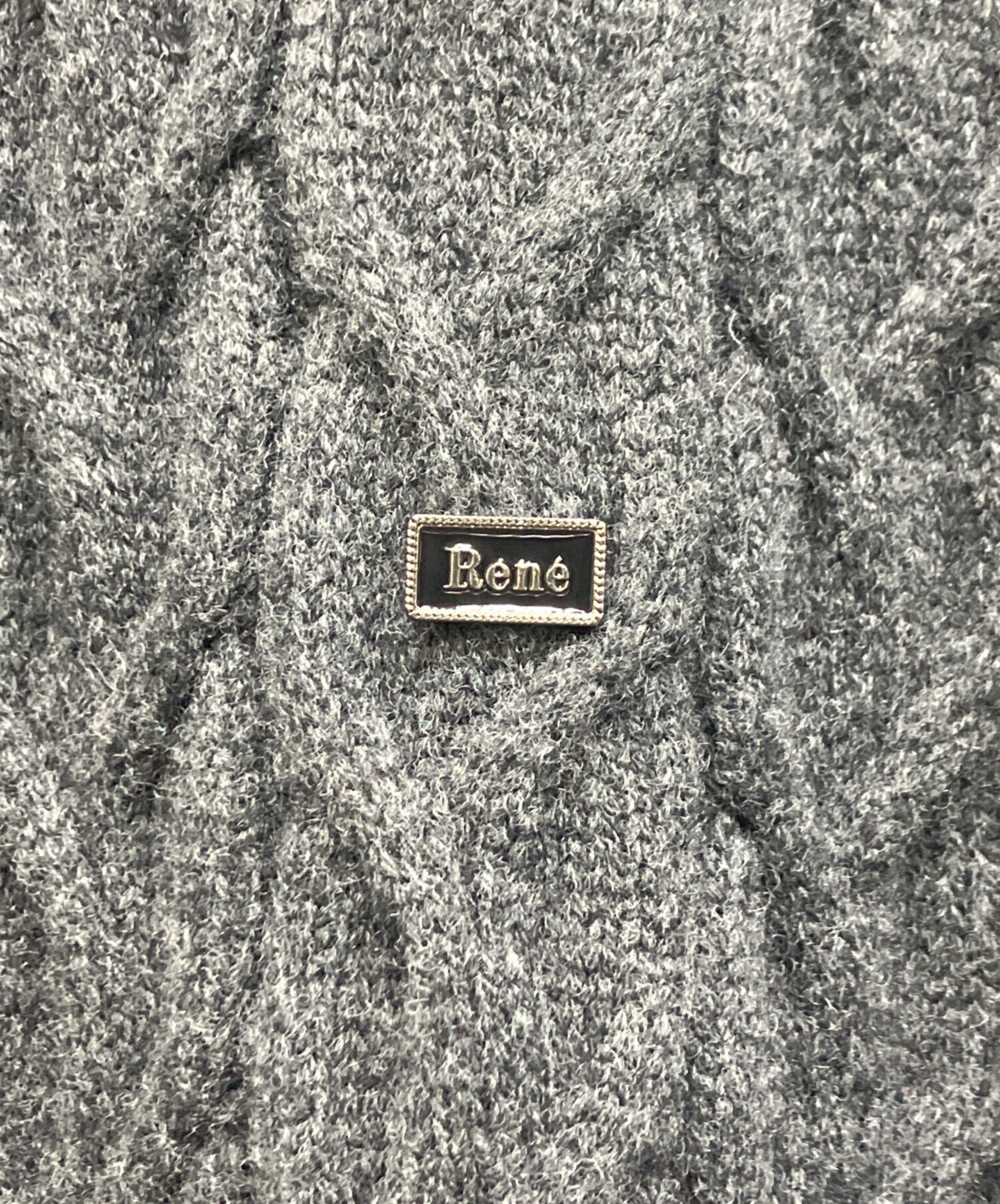 中古・古着通販】Rene (ルネ) 異素材ケーブルニットワンピース グレー