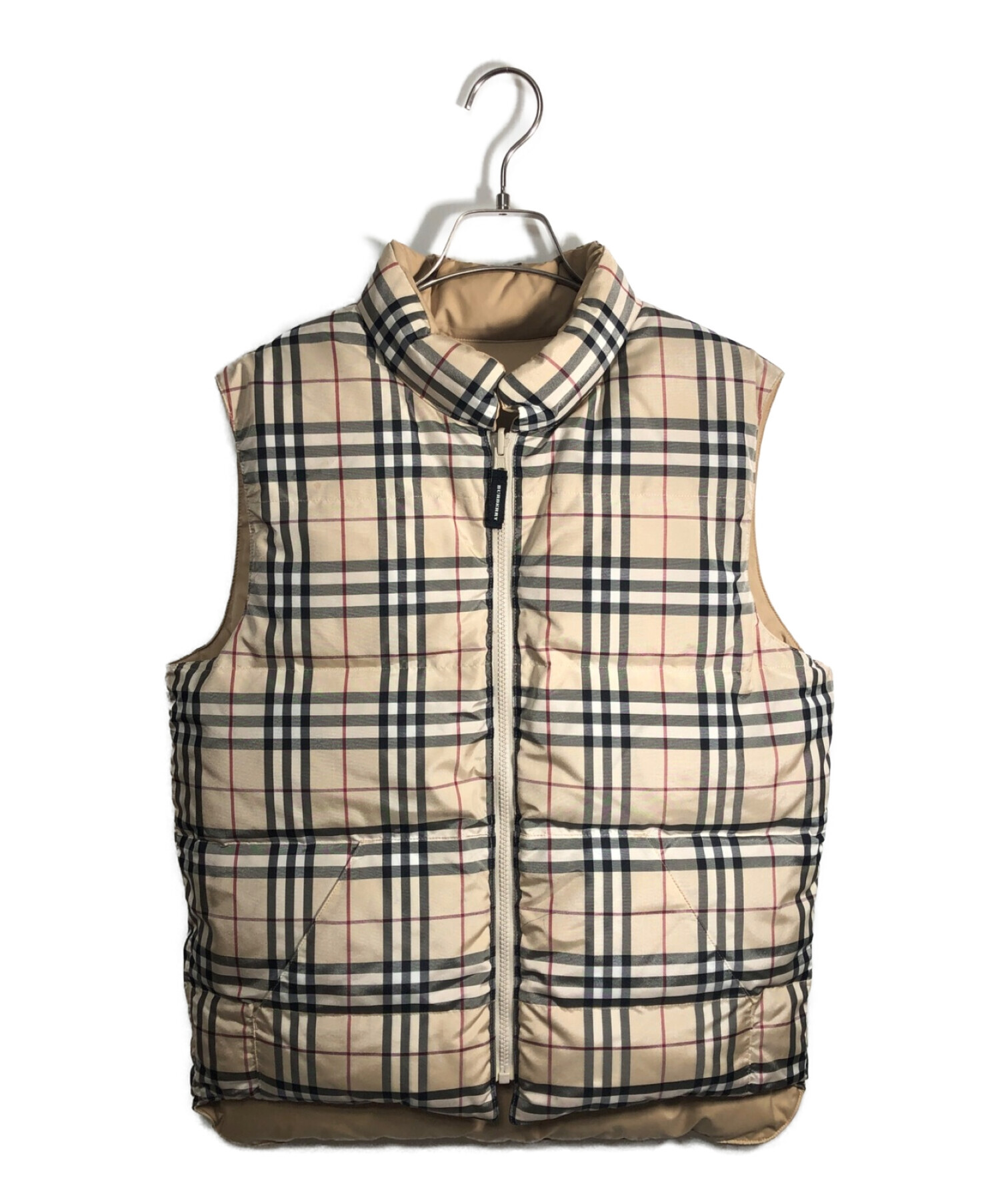 美品】BURBERRY GOLF バーバリー ロゴ刺繍 リバーシブル中綿ベスト