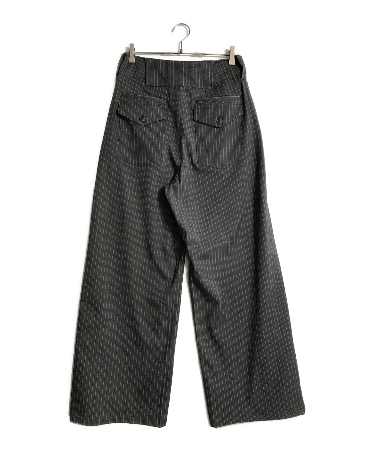 seeksole stripe slacks ストライプスラックスSeekSole ダークグレー