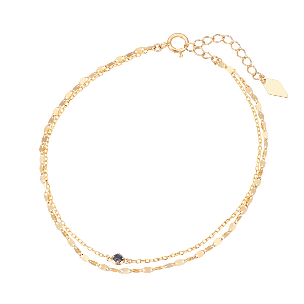 K10イエローゴールドサファイアブレスレット(RBL579)|TSUTSUMI