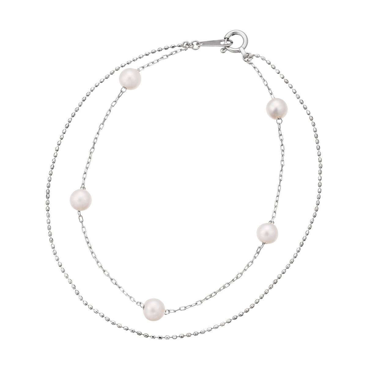 K10ホワイトゴールド淡水パールブレスレット(RBL631)|TSUTSUMI