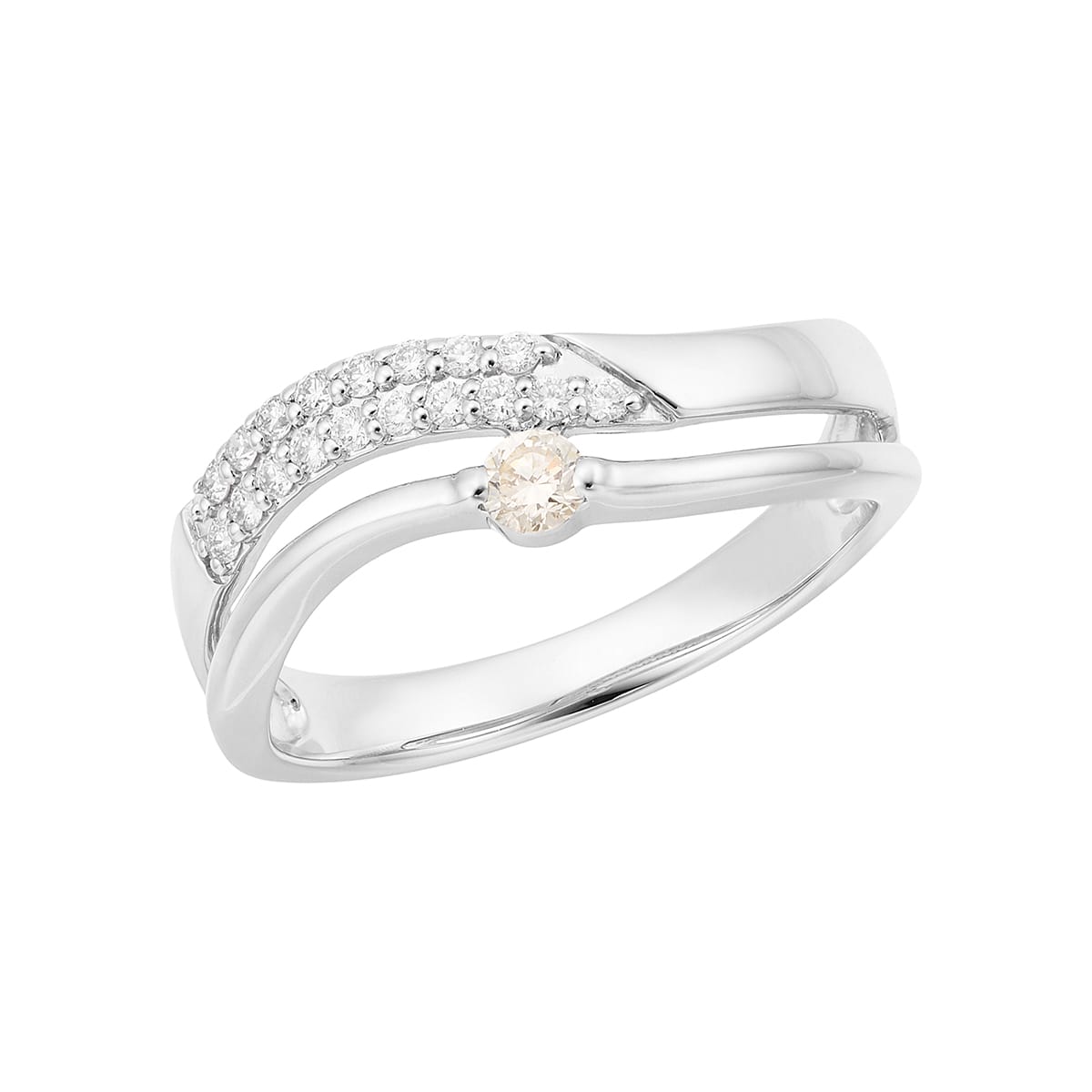 K18イエローゴールド鑑定書付ダイヤモンドリング（0.13カラット