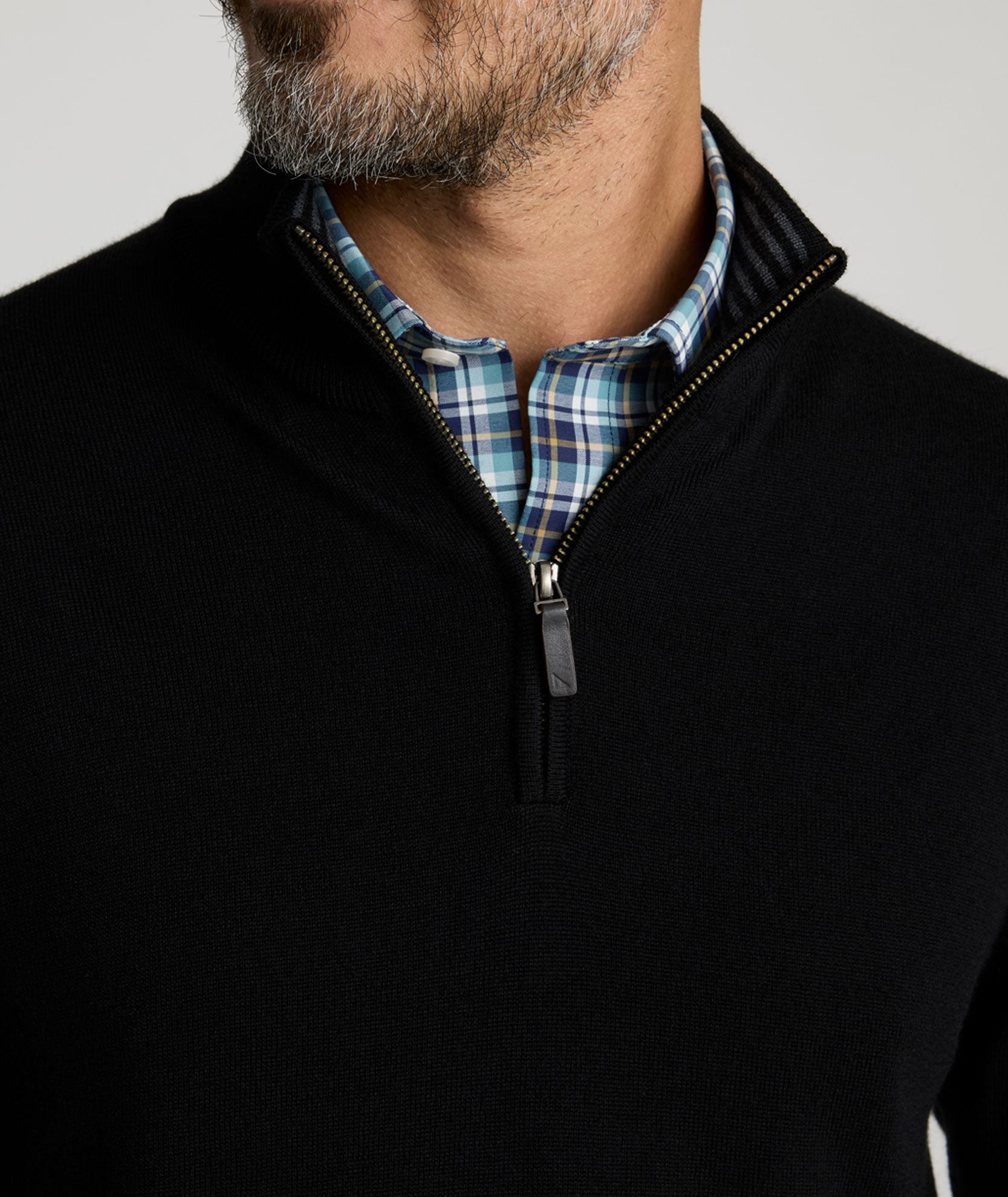 Merino Wool Quarter-Zip Sweater Black | UNTUCKit