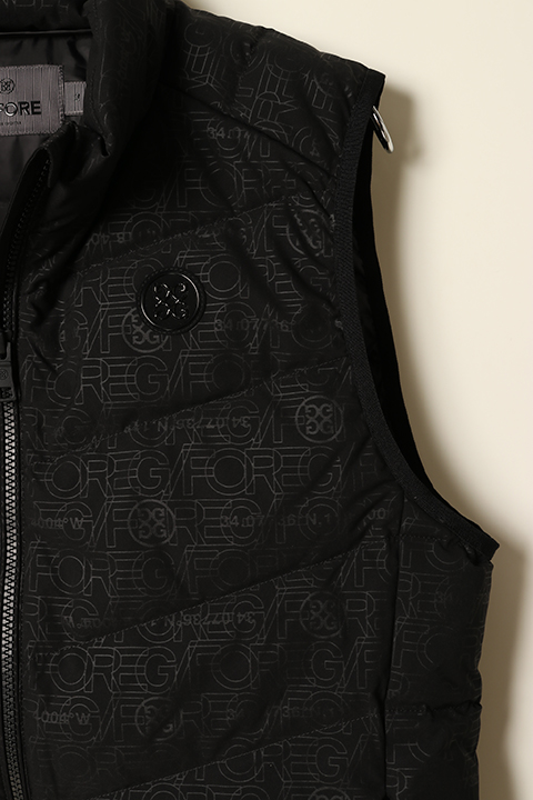 SOLD}G/FORE ジーフォア MENS レイヤードロゴエンボス ダウンベスト