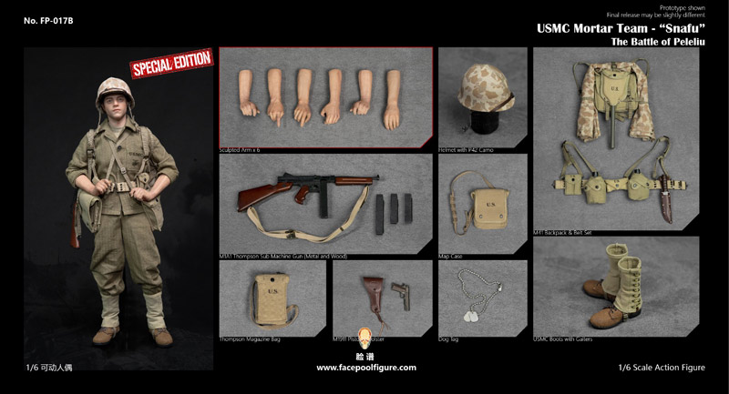 Facepoolfigure】FP017B 1/6 WW2 USMC Mortar Team Snafu The Battle