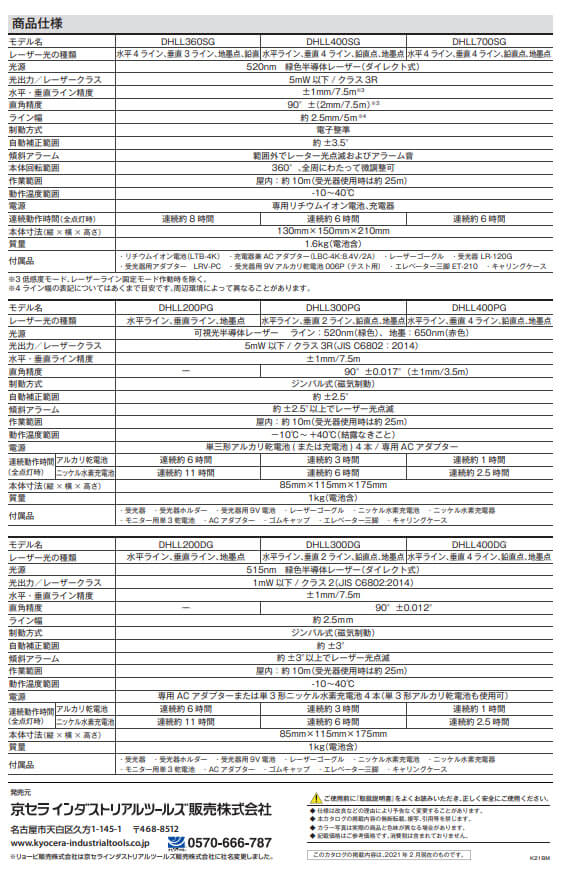 京セラ DHLL200DG レーザー墨出し器(受光器・三脚付き) ウエダ金物