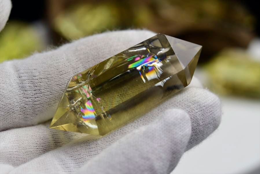 種類おまかせ レインボーシトリン ダブルポイント（ポリッシュ）｜虹