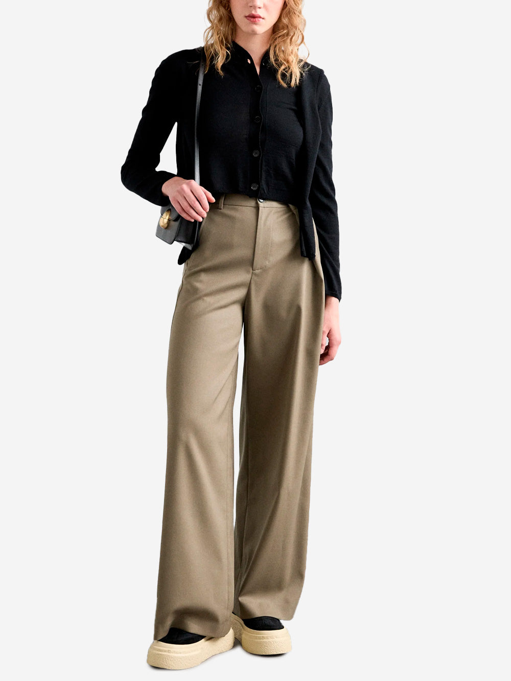 MM6 MAISON MARGIELA W Beige wool blend wide leg pants S52KA0513