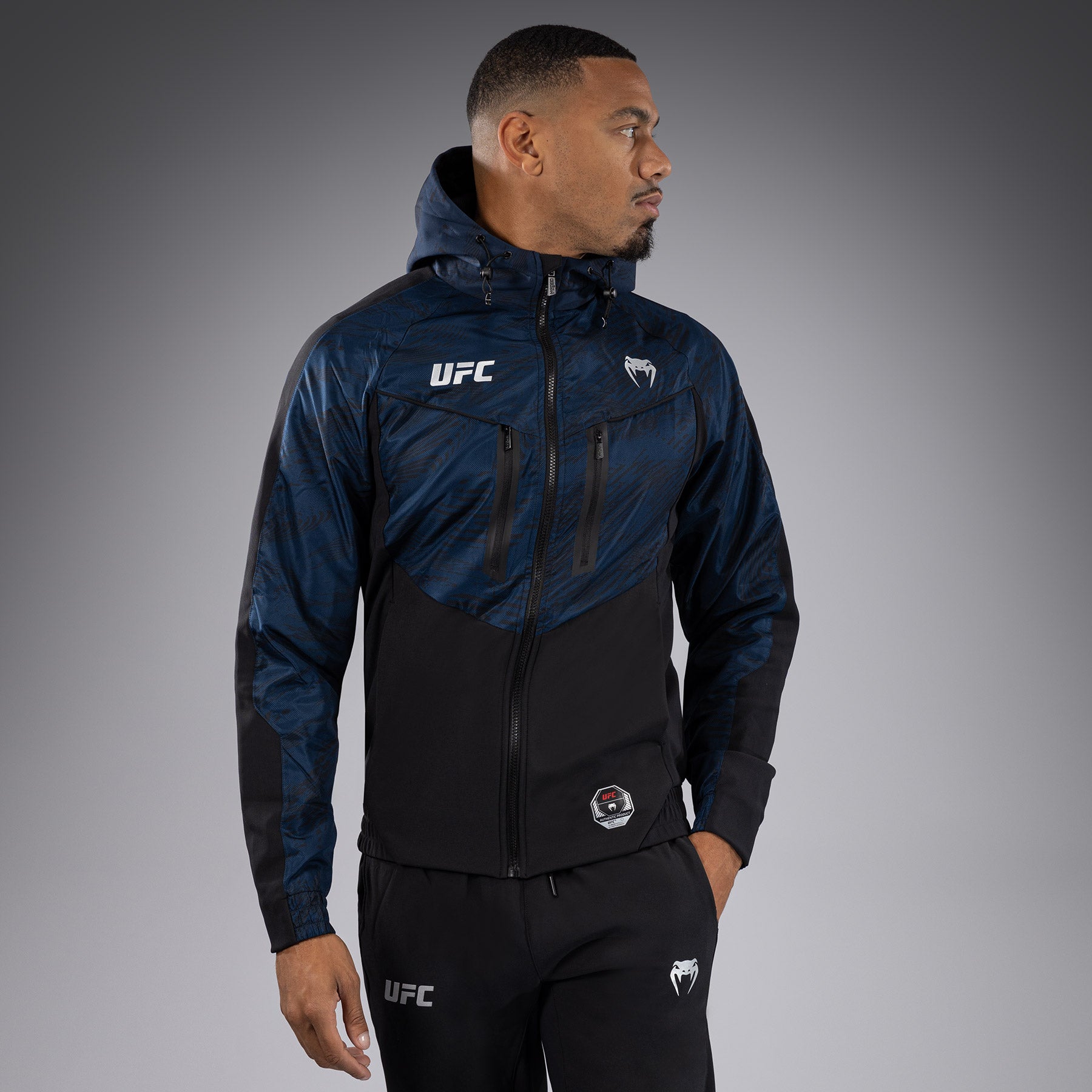 UFC Fusion by Venum Fight Week Men's Zip Hoodie - Oceanic Blue - Venum