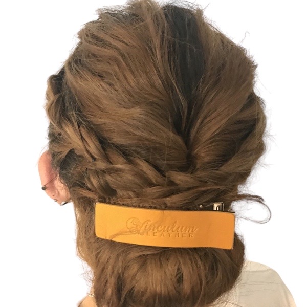 10カラー国産ヌメ革/革のヘアクリップ