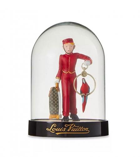 LOUIS VUITTON GLASS PORTER BELL BOY SNOW GLOBE | VINTAGE PARIS