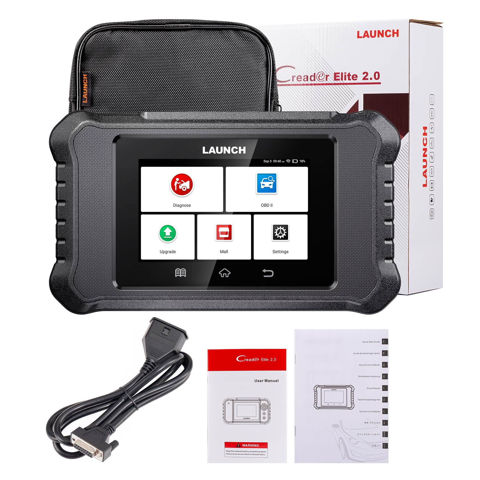 EU Ship LAUNCH Creader Elite 2.0 BBA Bi-Directional OBD2 Scanner
