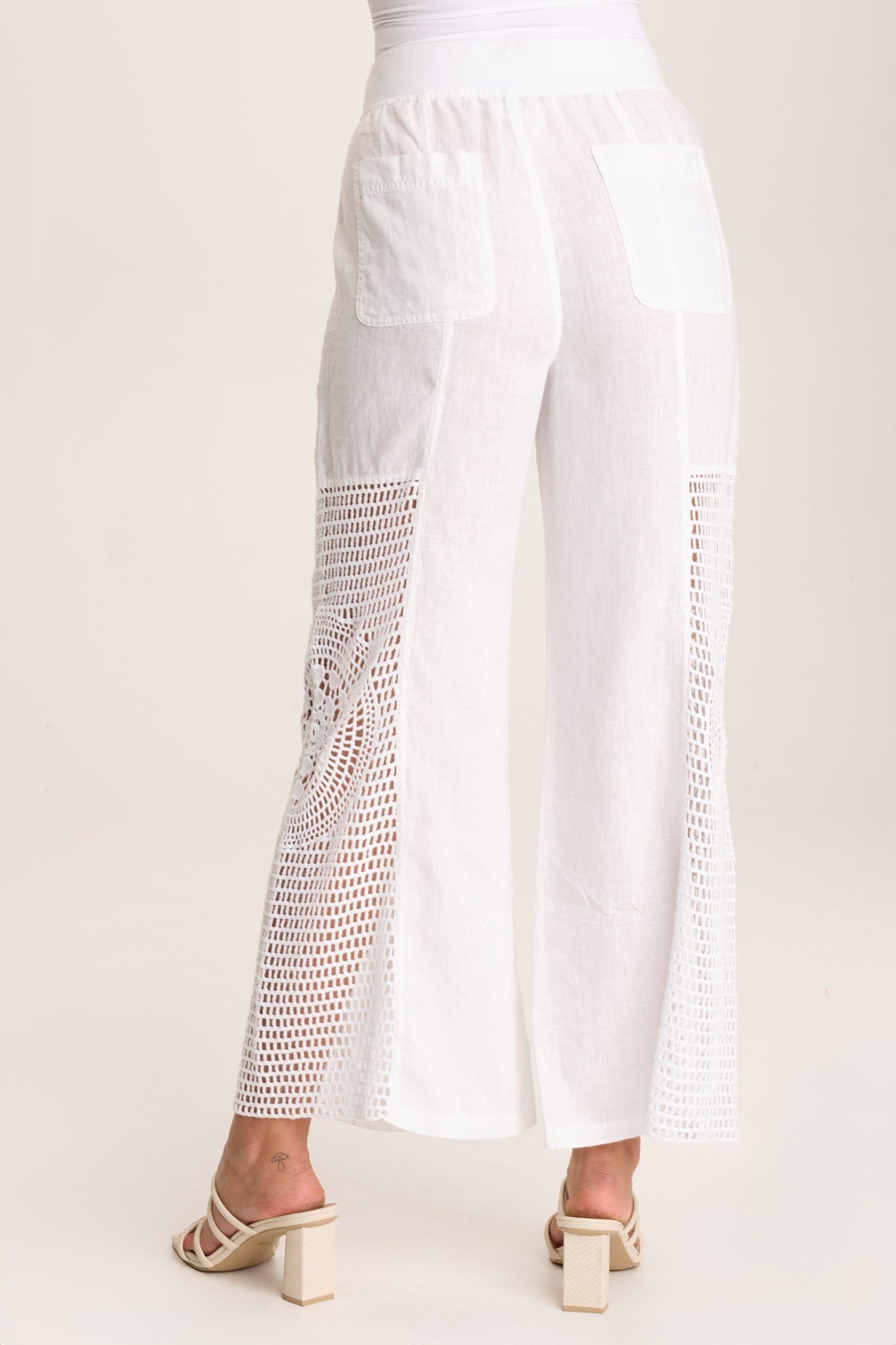 XCVI Tangent Linen/Crochet Wide Leg Pant