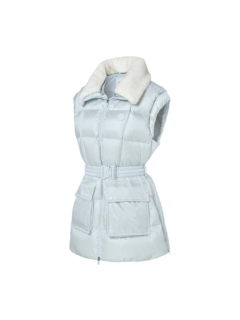 グロウ ベルト付き ダウンベスト