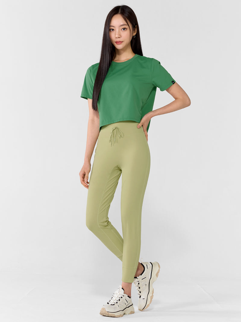 XWFST04H2 ベーシック ストレッチ クロップド丈 半袖