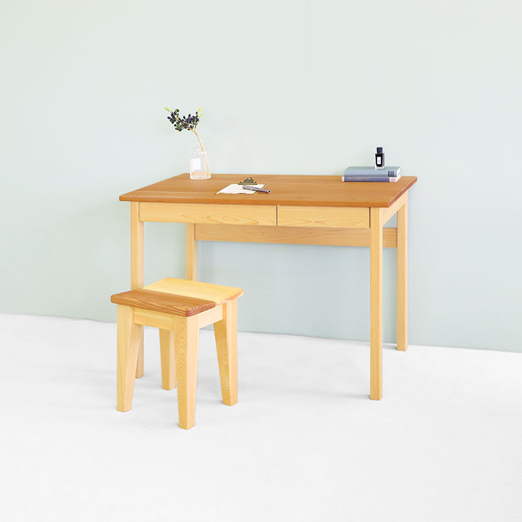 manmaruキシル 机 XYL 無垢ひのき 4本脚 Mサイズ 4本脚デスク 100