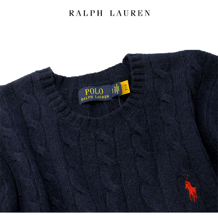 POLO ラルフローレンカシミヤ混 ケーブル ウールセーター送料無料