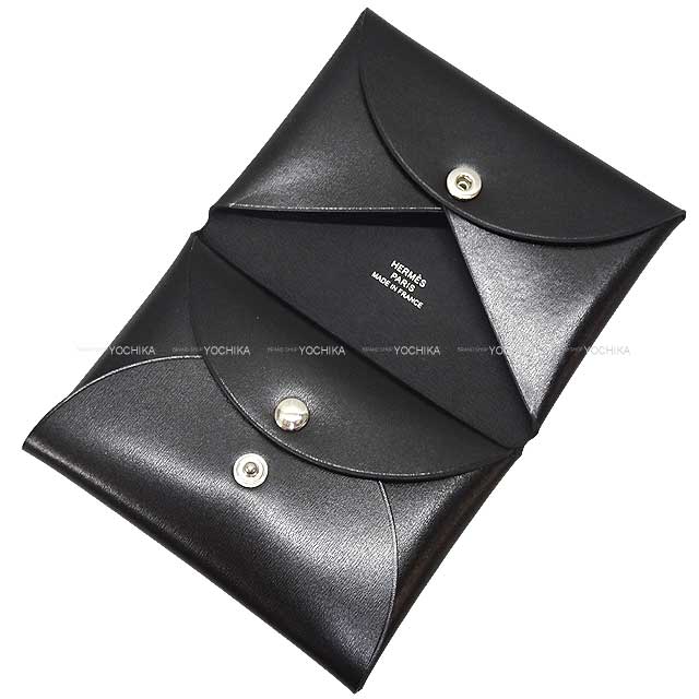 HERMES エルメス カードケース カルヴィ デュオ 黒 (ブラック