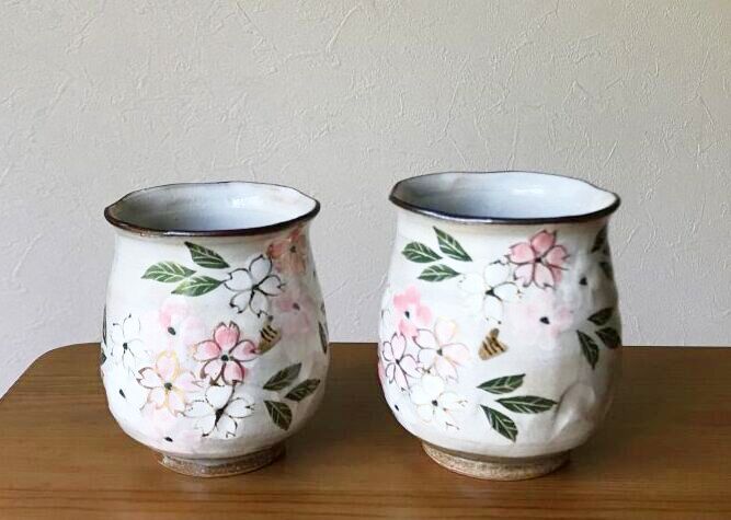 京焼・清水焼 湯呑 着彩桜（ちゃくさいさくら）｜京焼・清水焼 陶器の