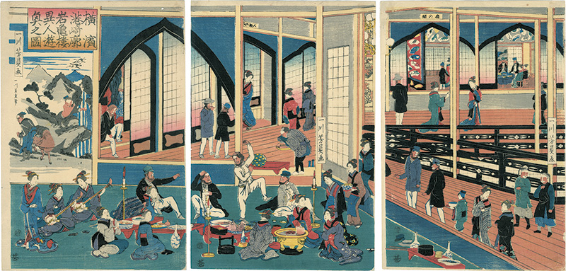 芳員「横浜港崎廓岩亀楼異人遊興之図」 | 山田書店美術部オンラインストア