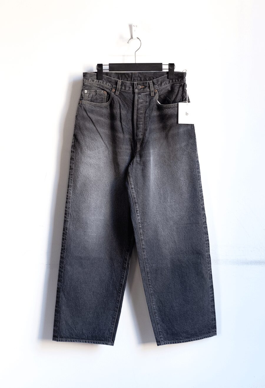 blurhms ROOTSTOCK 13.5oz Denim Pants Wide USED-Sulfur Black | 大阪
