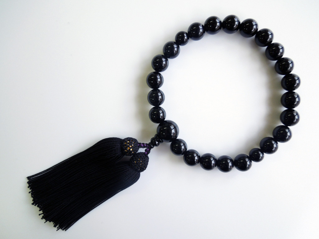 ブラックオニキス四分玉片手数珠黒二五房共仕立 お数珠の安田念珠店へ