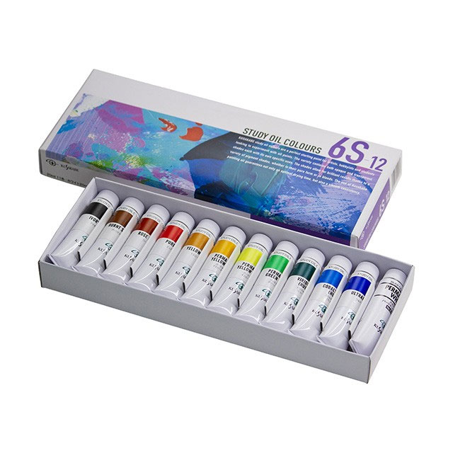 クサカベ 油絵具 20mlチューブ 習作用 12色セット 6S-12 ホワイト20ml
