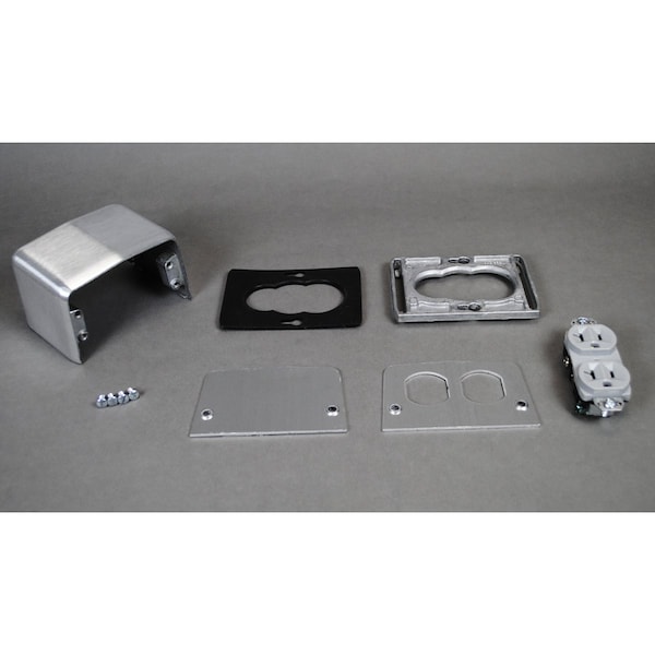 Wiremold Duplex Service Fitting, Gray, Aluminum 525H | Zoro