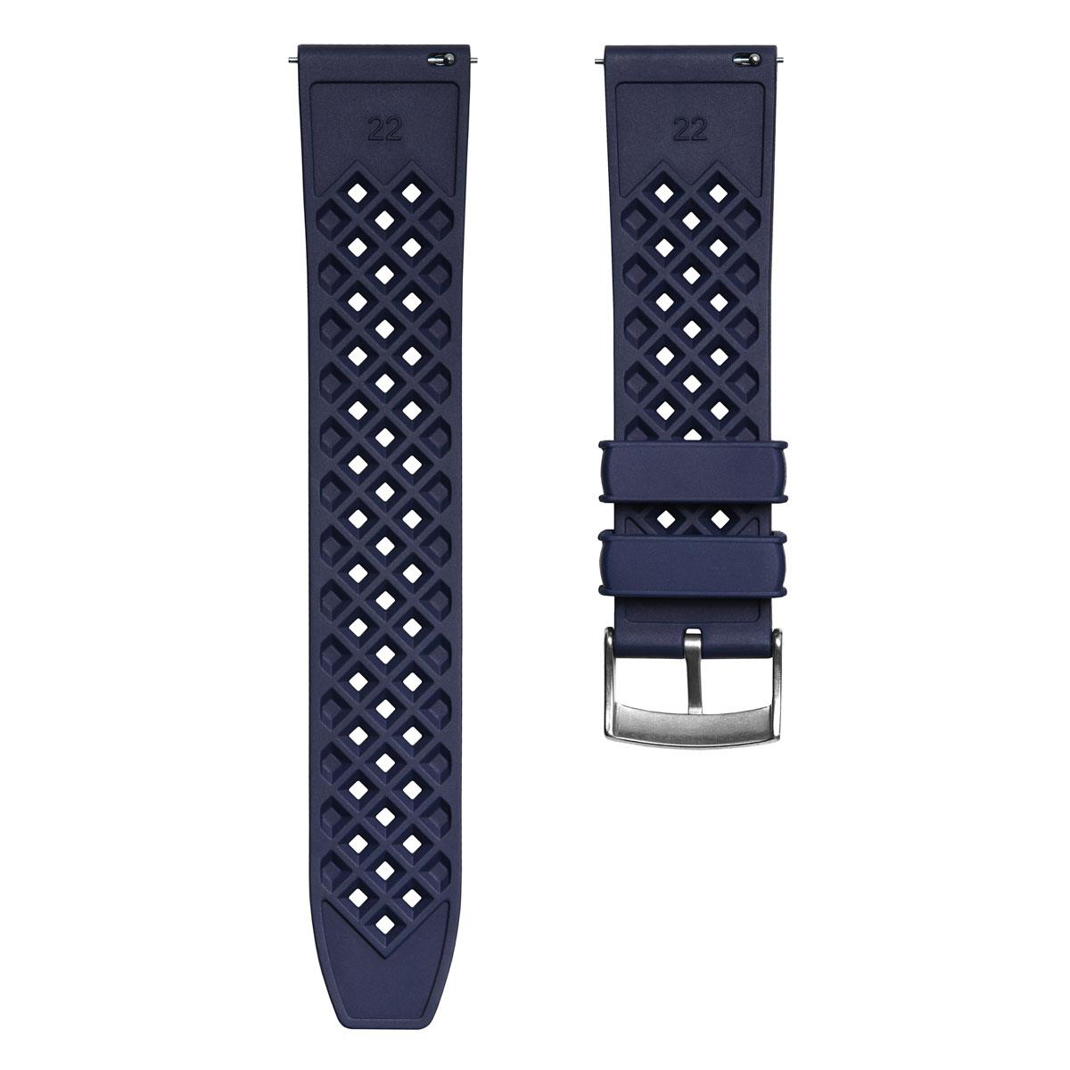 Tropical Ocean FKM Fluoro Rubber Watch Strap - Blue - ZULUDIVER