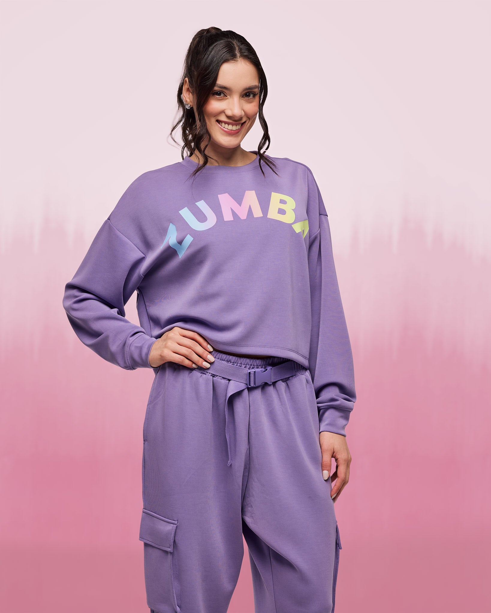 Pastel Modal Long Sleeve Oversized Crop Top – Zumba Wear | STRONG iD
