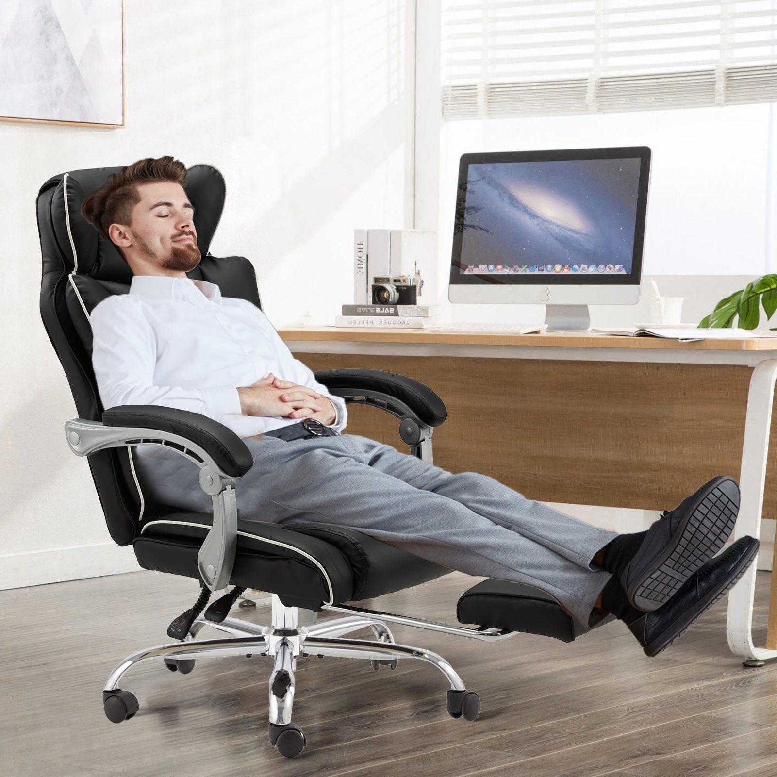 ZZW Ergonomic Office Chair with Footrest Most Comfortable (new