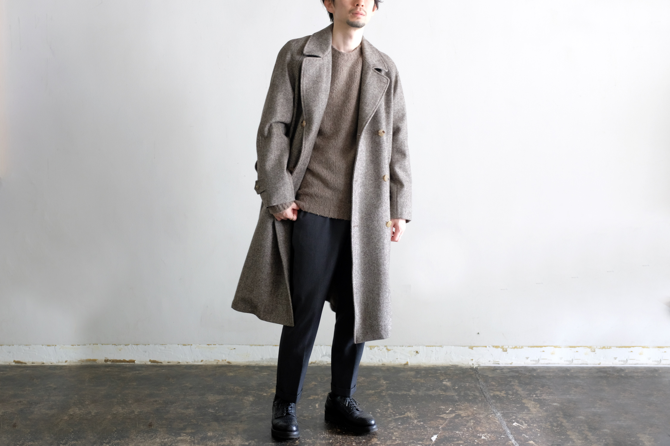 PYRENEAN WOOL GRANDAD TRENCH COAT - WUNDER
