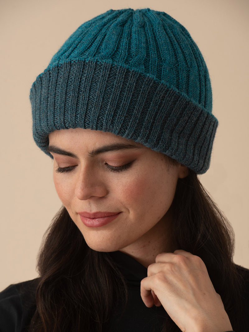 Reversible beanie , alpaca hat , alpaca beanie , knitted alpaca