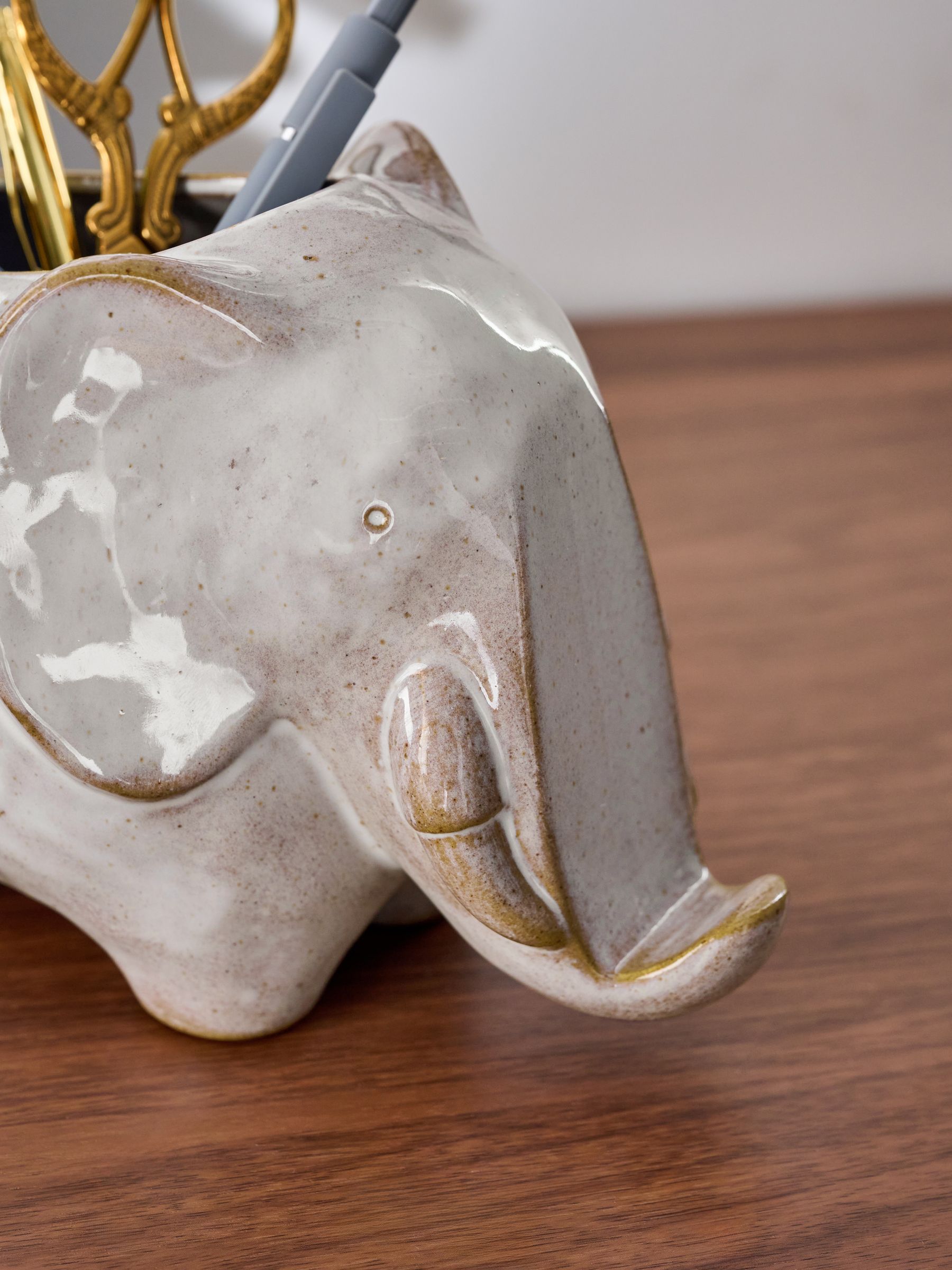 Buy Grey Ceramic Elephant Phone Holder from Next Singapore