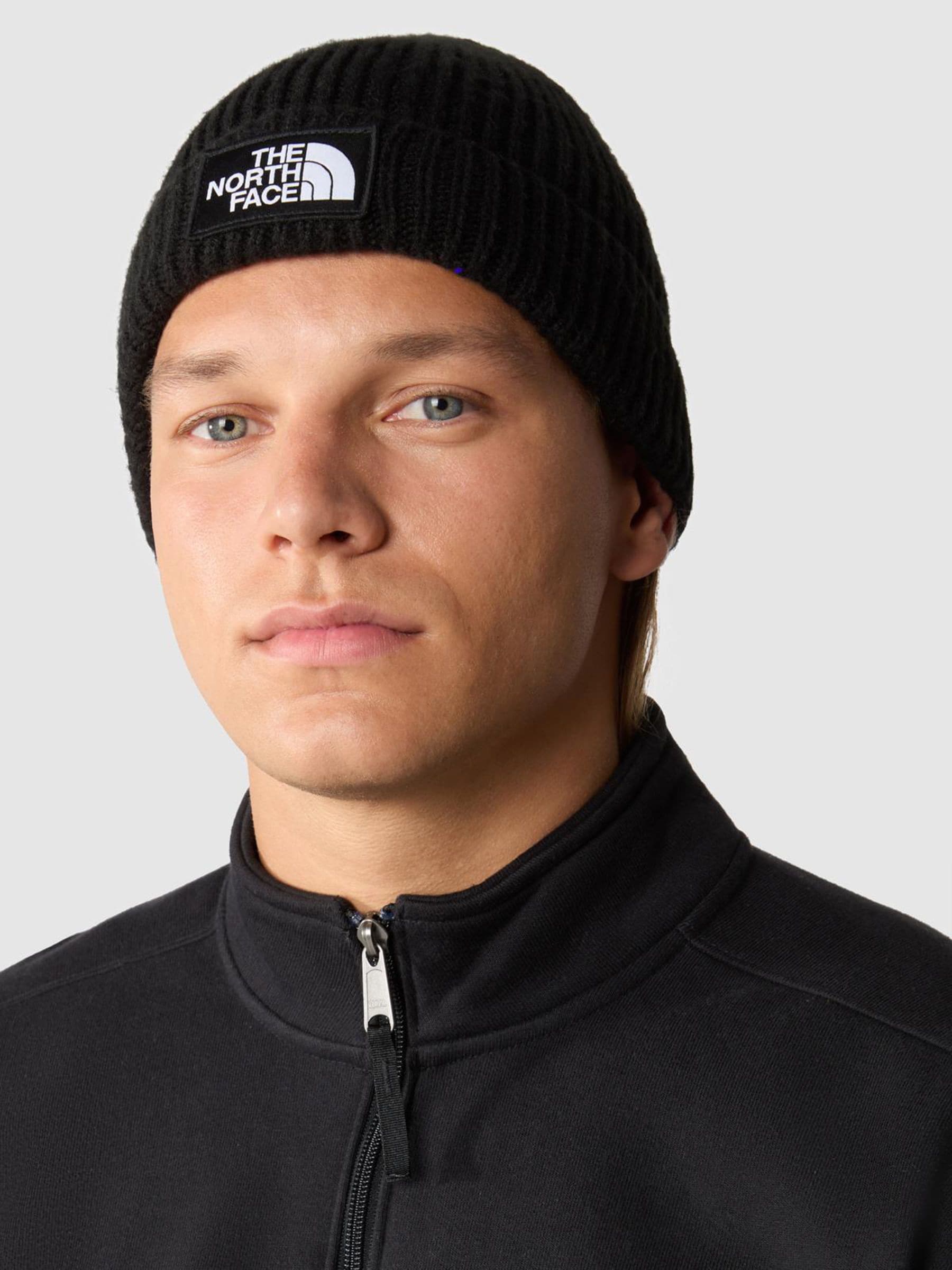 Buy The North Face Black Logo Box Cuffed Beanie from Next USA