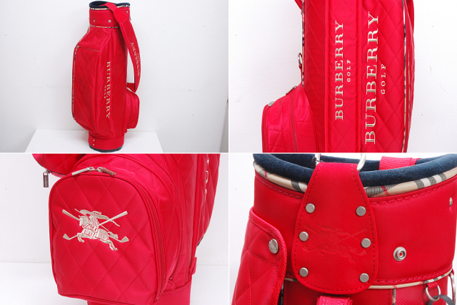 BURBERRY GOLFバーバリーゴルフキャディバッグ ベージュ レッド 赤