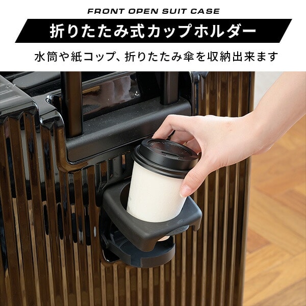 スーツケース フロントオープン USBポート TSAロック 35-78L 山善