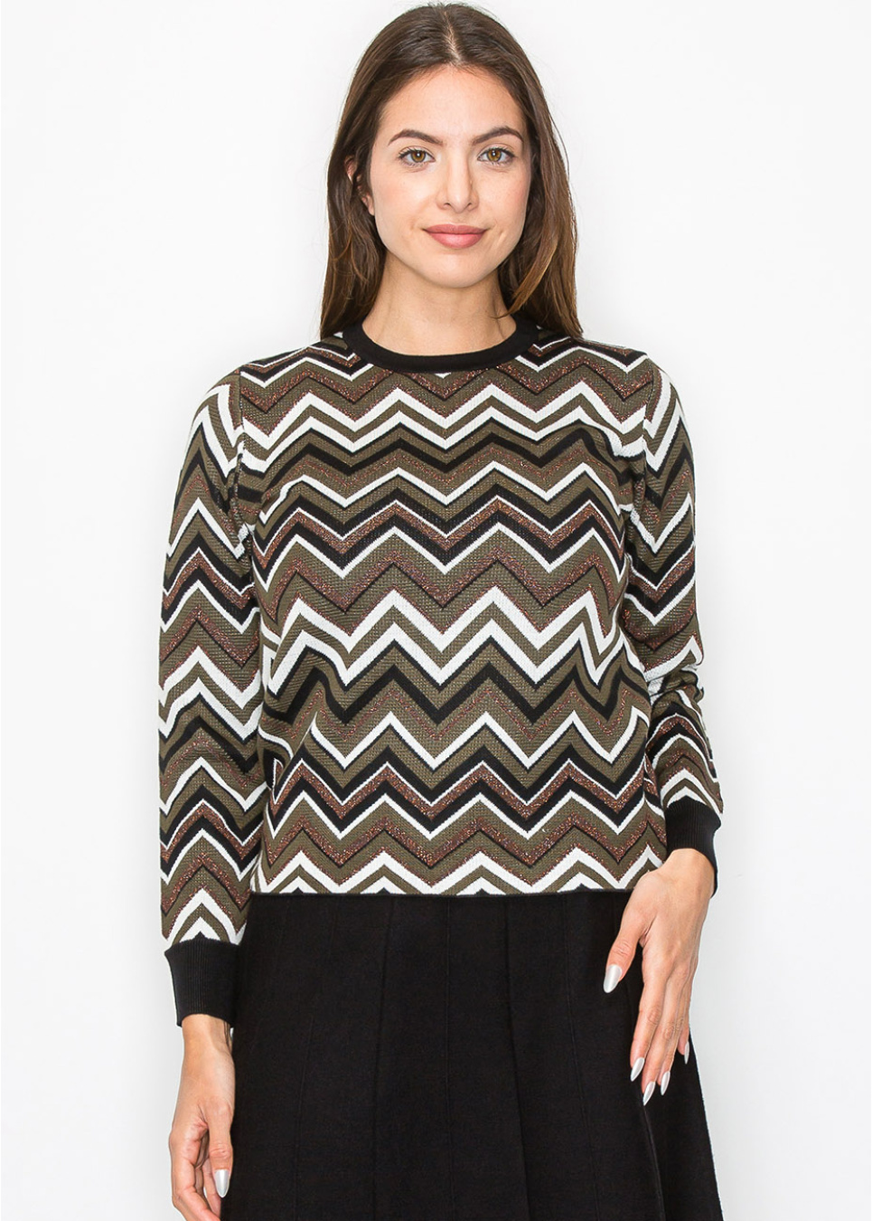 Chevron Wave Sweater | Modest Women Clothing - YAL New York