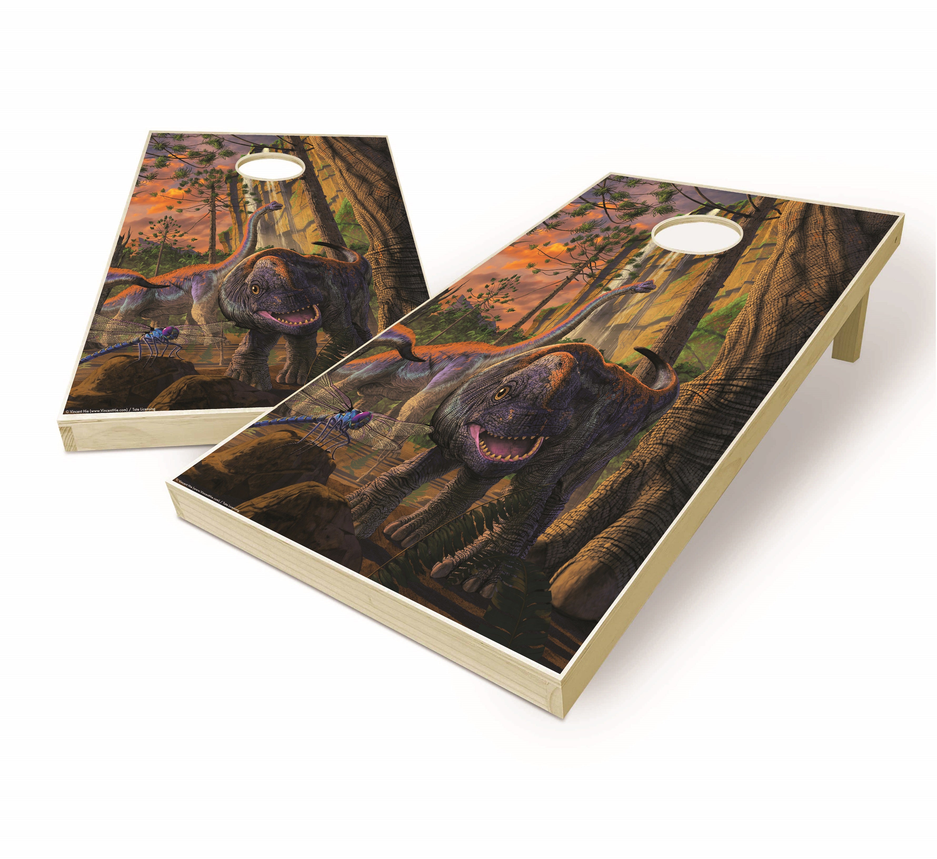 Curious Dinosaur Cornhole Boards | YardGames.com